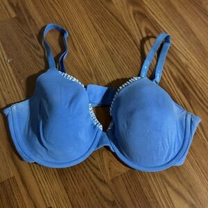 Victoria Secret Cotton Lingerie Blue Women's Bra Size 38C Classic Comfort Casual